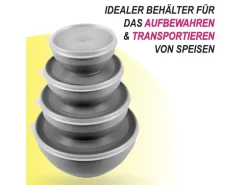 Bestgoodies Vorratsdosen 4er Set Rund Grau