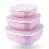 Bestgoodies Vorratsdosen 9er Set Eckig Rosa 3 x 3er