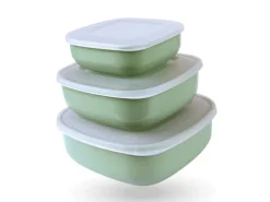 Bestgoodies Vorratsdosen 3er Set Eckig Grün
