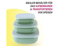 Bestgoodies Vorratsdosen 6er Set Eckig Grün 2 x 3er