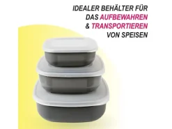 Bestgoodies Vorratsdosen 3er Set Eckig Grau