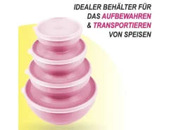 Bestgoodies Vorratsdosen 12er Set Rund Rosa 3 x 4er