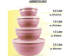 Bestgoodies Vorratsdosen 12er Set Rund Rosa 3 x 4er