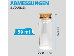 Bestlivings Fläschchen Glas mit Korken 24er Pack Mix 4 x 50 ml & 8 x 10 ml & 12 x 30 ml