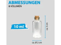 Bestlivings Fläschchen Glas mit Korken 24er Pack Mix 4 x 50 ml & 8 x 10 ml & 12 x 30 ml