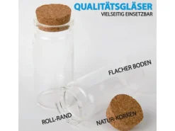 Bestlivings Fläschchen Glas mit Korken Set 30ml 18er Pack