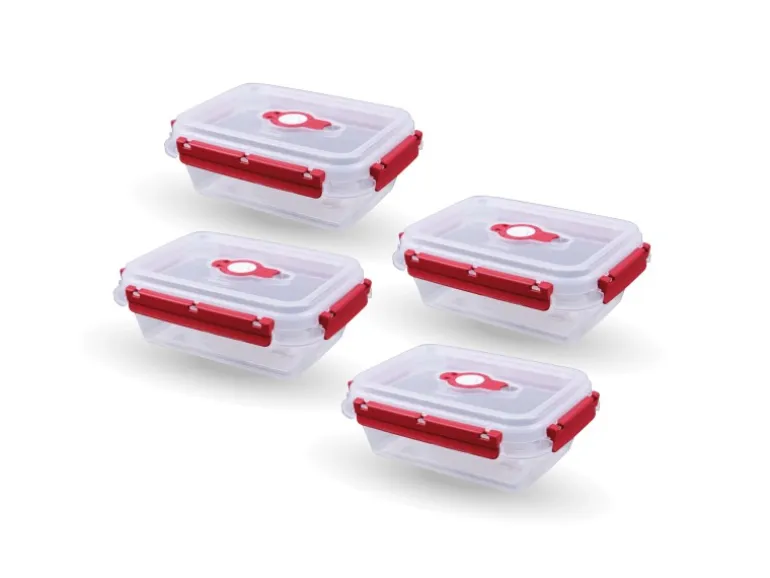 Bestlivings Frischhaltebox 0,9L Lunchbox Im Set Rot 8er Pack