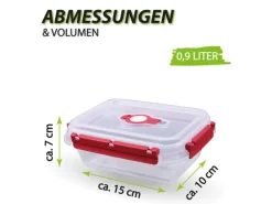 Bestlivings Frischhaltebox 0,9L Lunchbox Im Set Rot 2er Pack