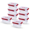 Bestlivings Frischhaltebox 1,5L Lunchbox Im Set Rot 8er Pack