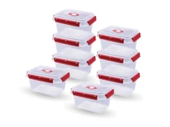 Bestlivings Frischhaltebox 1,5L Lunchbox Im Set Rot 8er Pack