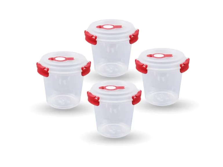 Bestlivings Frischhaltebox 0,64L Joghurt Im Set Rot 4er Pack