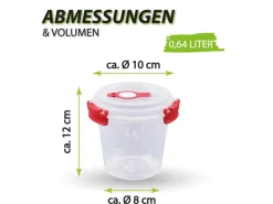 Bestlivings Frischhaltebox 0,64L Joghurt Im Set Rot 4er Pack