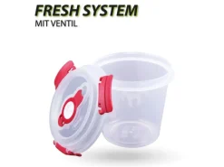 Bestlivings Frischhaltebox Mit Deckel Fresh System 0,64 Liter Joghurt Dose Rot