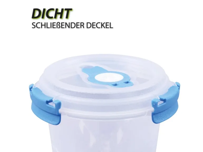 Bestlivings Frischhaltebox Mit Deckel Fresh System 0,64 Liter Joghurt Dose Blau