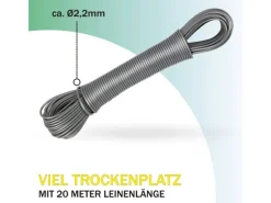 Bestlivings Wäscheleine 20 Meter x 2,2 mm 4er Pack Anthrazit