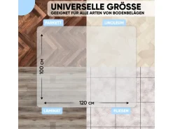 Björn&Schiller Bodenschutzmatte Plastik Transparent 100 x 120 cm Kratzschutz Schreibtischunterlage