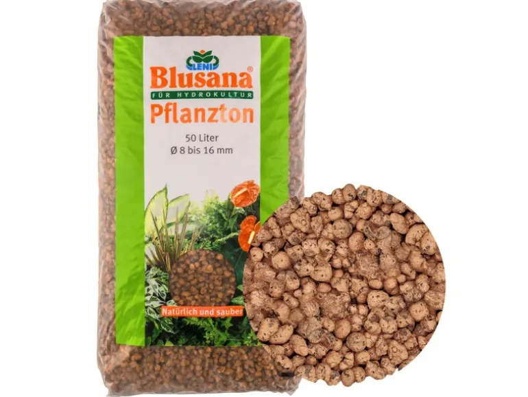 Blusana Blähton Pflanzsubstrat Pflanzton grobe Körnung 8-16 mm 50 l