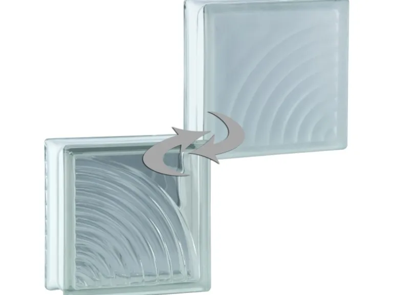 BM Glasstein Midarc Super White 1-Seitig Satiniert 19 cm x 19 cm x 8 cm