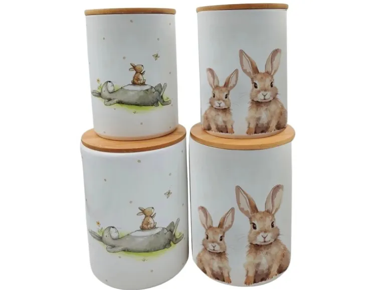 Boltze Vorratsdose-Set Knuffi 2-fach Sortiert 16 cm x 12 cm x 16 cm Weiß