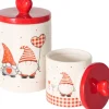 Boltze Xmas Vorratsdose Smilla 2er-Set Rot-Weiß