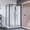 Breuer Komplettdusche Anschlag Rechts 120 cm x 90 cm Schwarz Matt