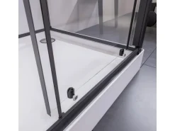 Breuer Komplettdusche Anschlag Rechts 120 cm x 90 cm Schwarz Matt