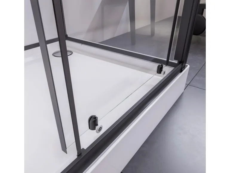 Breuer Komplettdusche Anschlag Rechts 120 cm x 90 cm Schwarz Matt