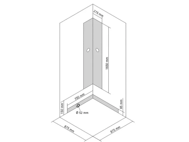 Breuer Runddusche Schiebetür Rückwände 200 cm x 90 cm