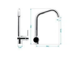 Calmwaters Küchenarmatur Honest Extra Chrom Vorfensterarmatur Abnehmbar 12PZ5070