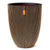 Capi Pflanzgefäß Elegant Niedrig Groove Ø 46 cm x 58 cm Schwarz