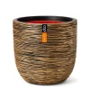 Capi Pflanztopf Kugel Rib Ø 43 cm x 41 cm Gold-Schwarz