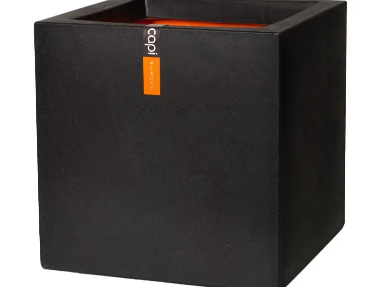 Capi Pflanztopf Smooth viereckig 50 cm x 50 cm x 50 cm Schwarz