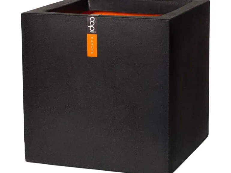 Capi Pflanztopf Smooth viereckig 32 cm x 32 cm x 32 cm Schwarz