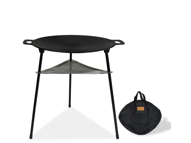 CCLIFE BBQ Grillpfanne Koreanische aus Gusseisen Runde Grillplatte Durchmesser 40cm