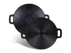 CCLIFE BBQ Grillpfanne Koreanische aus Gusseisen Runde Grillplatte Durchmesser 29cm