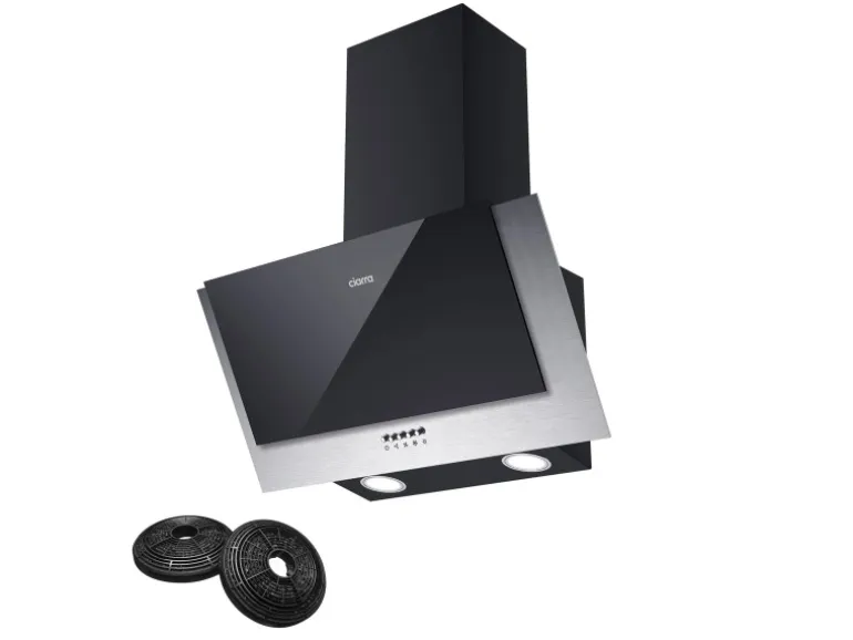 CIARRA Dunstabzugshaube 60 cm 350 m³/h A++ Kopffrei Schwarz VM6736CB
