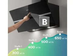 CIARRA Dunstabzugshaube A+++ 650 m³/h WIFI APP & Touch-Bedienung Kopffrei VM9736FB