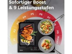 CIARRA Induktionskochfeld 60 cm 4-Zonen 9 Stufen BOOST Flex Zone VM4BFBIH