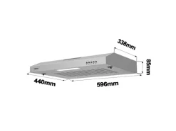 CIARRA Unterbauhaube 60 cm 200 m³/h Dunstabzugshaube Edelstahl Um/Abluft VMS6903