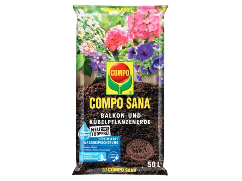 Compo Sana Balkon- und Kübelpflanzenerde torffrei 50 l
