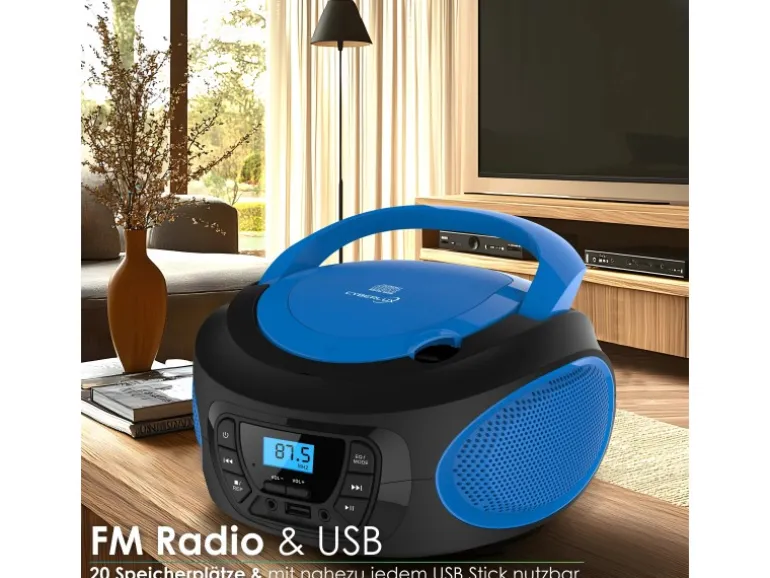 Cyberlux CL-610 CD-Player Tragbar CD/MP3/USB Radio Blau