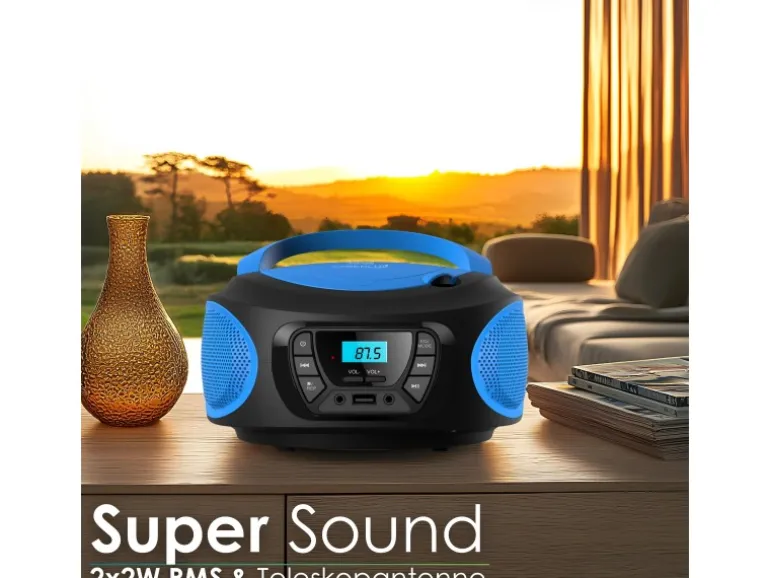 Cyberlux CL-610 CD-Player Tragbar CD/MP3/USB Radio Blau