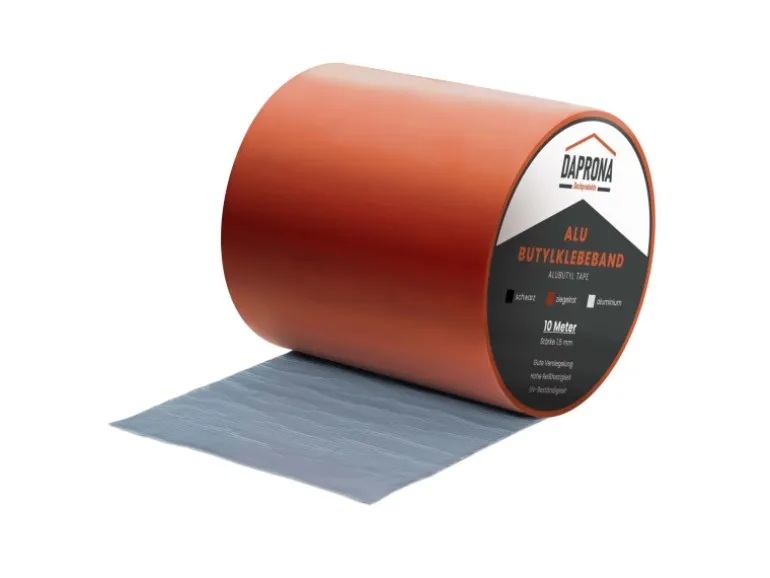 Daprona Butylband 10m x 150mm Alu Ziegelrot Reperaturband Dichtband