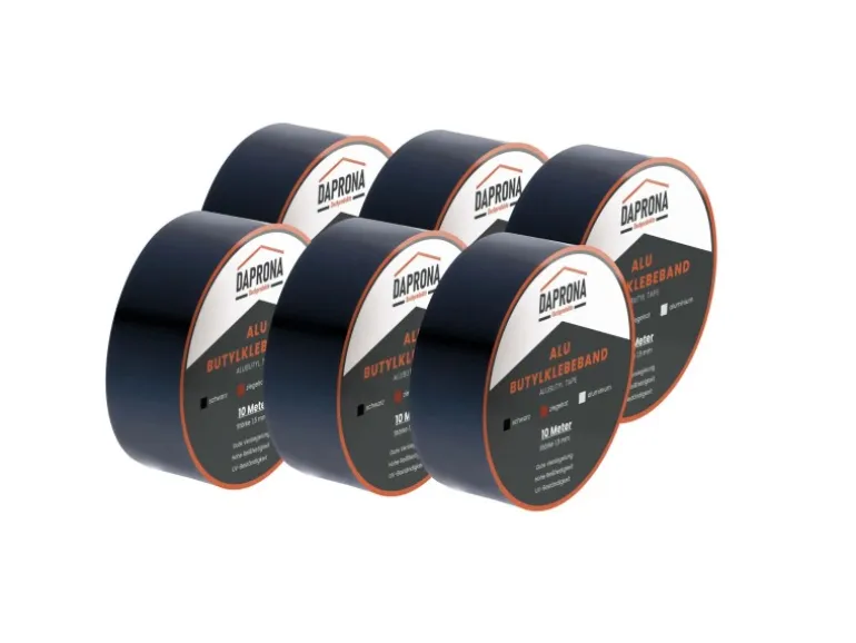Daprona Butylband 6x 10m x 50mm Alu Schwarz Reperaturband Dichtband