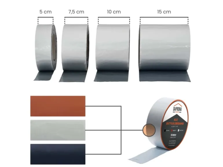 Daprona Butylband 4x 10m x 75mm Alu Silber Reperaturband Dichtband