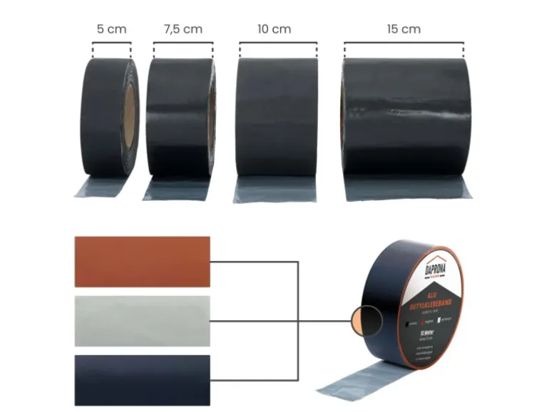Daprona Butylband 3x 10m x 100mm Alu Schwarz Reperaturband Dichtband