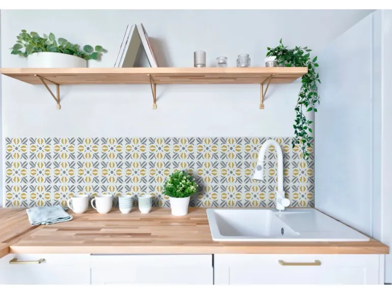 d-c-fix Wandfliesen Wall Tiles Cubia 6er-Set 15 cm x 15 cm Blau