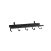 Denpanels Regal 5 Haken für Akustikpaneel inkl. Schrauben 30 cm x 7,2 cm Schwarz
