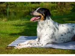 Dobar Große Kühlmatte für Hunde mit Pfoten Muster 99,5 x 70 cm Grau