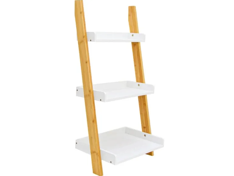 DuneDesign Badezimmer Leiterregal 45 x 90 cm aus Bambus
